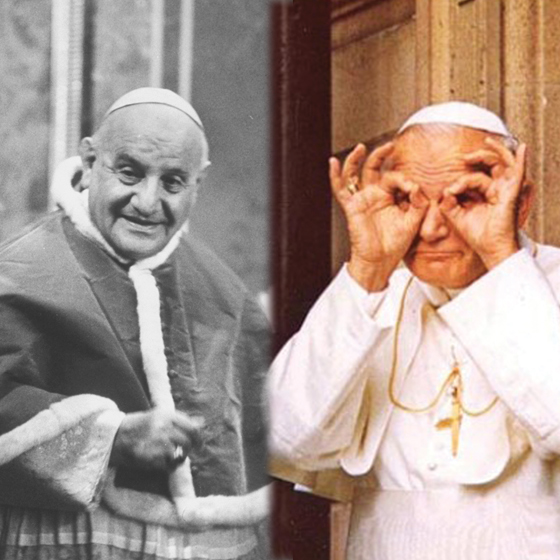 Two Saints Who Smiled: John XXIII and John Paul II were fervent, funny, and free in the Spirit. by Louise Perrotta
