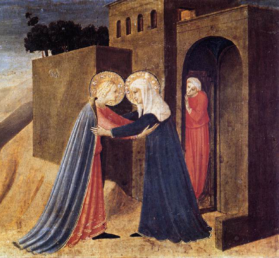 The Visitation: Mary’s encounter with Elizabeth is a happy meeting between two mothers-to-be as well as a profound, prenatal meeting of their two sons. by Jeanne Kun
